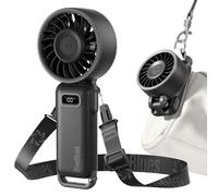 Diveblues - Ventilador Portátil de Mano Plegable con Batería - para Mano, Escritorio y Cuello - 100 Velocidades Ajustables y hasta 12h de Autonomía - Ideal para Viajar, Playa, Camping y Oficina