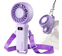 Diveblues - Ventilador Portátil de Mano Plegable con Batería - para Mano, Escritorio y Cuello - 100 Velocidades Ajustables y hasta 12h de Autonomía - Ideal para Viajar, Playa, Camping y Oficina