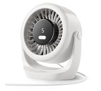 Diveblues Ventilador USB de mesa, potente hasta 6 m/s, pantalla LED, 5 velocidades, rotación de 360°, mini ventilador silencioso, portátil para casa, oficina, exteriores, cocina y camping-TurboBreeze