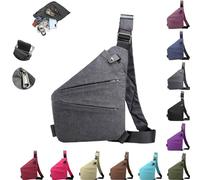 Diveck Wander Plus Anti Theft Travel Bag, Wander Plus Cross Body Travel Bag, Travel Passport Wallet Anti Theft Travel Bag for Women Men, Gris, Right