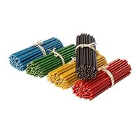 Diveevo 250 velas de iglesia finas multicolores, 5 colores en un paquete, teñidas, L: 160 mm, diámetro 5 mm, tiempo de combustión 30 min