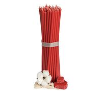 Diveevo Velas de cera de abeja iglesiásticas №40 - 50 unidades, 26,5 cm de largo, Ø 7,15 mm, 120 minutos de combustión en rojo, 500 g, velas finas sin goteo ni humo.