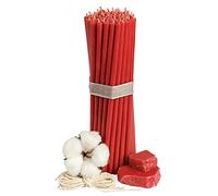 Diveevo Velas de cera de abeja iglesiásticas №80 - 50 unidades, velas rituales, 18,5 cm de largo, 6,1 mm de diámetro, 60 minutos de combustion