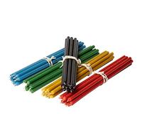 Diveevo Velas de cera de abejas de la iglesia №80 - 50 unidades I L-18,5 cm Ø-6,1 mm I en amarillo, rojo, verde, azul y negro, 250 g, sin goteo ni humo