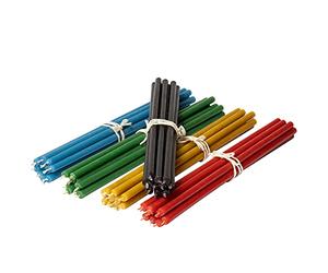 Diveevo Velas de cera de abejas de la iglesia №80 - 50 unidades I L-18,5 cm Ø-6,1 mm I en amarillo, rojo, verde, azul y negro, 250 g, sin goteo ni humo