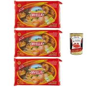 Divella 107/b Tagliatelle Paglia e Fieno, auténtica pasta italiana, fideos de huevo, la más deliciosa tagliatelle para compartir con la familia -3 x 500 g + Polpa italiana gourmet 400 g
