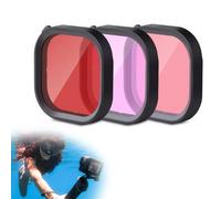 DiveMaster Juego de filtros para 3 en 1 Snorkel Diving Underwater Paquete de Lente para Red/Pink/Purple Lente Filter en Agua de mar y Agua Dulce para la Carcasa Oficial Resistente al Agua