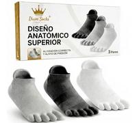 DIVER SOCKS Calcetines con dedos Barefoot para Hombre y Mujer (3 Pares) | Calcetines Tobilleros de Deporte con separador para los dedos del pie|Diseño cómodo y transpirable