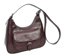 Divergent Retail Bolso bandolera de cuero para mujer, bolso clásico con correa ajustable, bolso de cuero real para uso diario, Ria, Purple, Medium