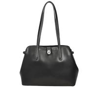 Divergent Retail Bolso de hombro de cuero para mujer, bolso estructurado para uso diario con cierre giratorio, cremallera superior, pies de base de metal y forro de tela, negro, marrón, bronceado y