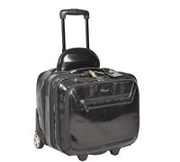 Divergent Retail DR640 - Funda de piel auténtica con ruedas para laptop, color negro, Black, L, Estuche Pilot