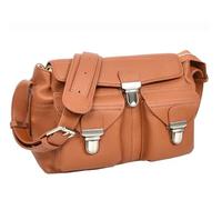 Divergent Retail Nikki - Bolso bandolera de piel auténtica para mujer con correa ajustable, Tan