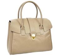 Divergent Retail Serena Bolso de Mano de Piel Auténtica para Mujer, Estilo Médico Clásico con Herrajes Dorados (Gris)