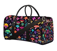 Diverse Magic Mushroom Prints - Bolsa de viaje plegable impermeable con correas para el hombro