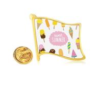 Diverse Sweet Summer Ice Golden Metal Flag - Pin de solapa