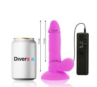 DIVERSIA DILDO FLEXIBLE CON VIBRACION 17 CM - LILA