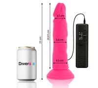 DIVERSIA Dildo Realístico Flexible Rosa - Vibración Ajustable Para Experiencia Única