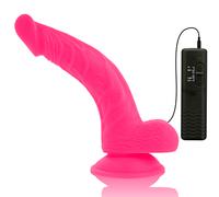 DIVERSIA DILDO FLEXIBLE CON VIBRACION 21.5 CM - ROSA