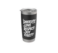 Diversidad Amor Respeto Alegría Equitity Vaso térmico de acero inoxidable de doble pared