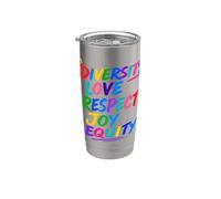 Diversidad Amor Respeto Alegría Equitity Vaso térmico de acero inoxidable de doble pared