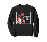 Diversión 90s Jesucristo Colaborar y escuchar Church Christian Sudadera