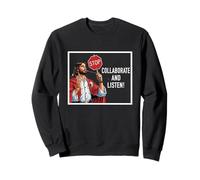 Diversión 90s Jesucristo Colaborar y escuchar Church Christian Sudadera