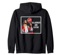 Diversión 90s Jesucristo Colaborar y escuchar Church Christian Sudadera con Capucha