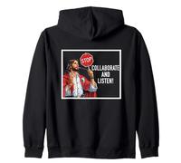 Diversión 90s Jesucristo Colaborar y escuchar Church Christian Sudadera con Capucha
