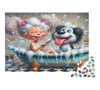 Diversión a la Hora del baño Puzzles 1000 Piezas Papel Reciclado para Adultos Puzzle para Adultos Juego Familiar desafiante Actividad Divertida para casa Excelente Idea de Regalo 52x38cm/1000pcs