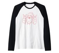 Diversión con el espíritu navideño de Rock On Santa Claus Camiseta Manga Raglan
