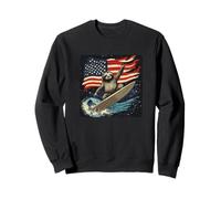 Diversión de estrellas y perezoso surfista para surfista patriótico Sudadera