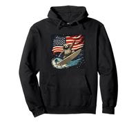 Diversión de estrellas y perezoso surfista para surfista patriótico Sudadera con Capucha