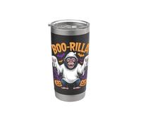 Diversión de Halloween con los espeluznantes gorilas de Boo-Rilla Vaso térmico de acero inoxidable de doble pared