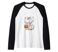 Diversión de Halloween con un Ganso Espeluznante Camiseta Manga Raglan