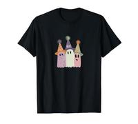 Diversión de Halloween Tres Fantasmas Camiseta gráfica económica, Hombre, Negro, S