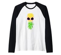 Diversión de piña al revés Solteros Parejas Poly Estilo de vida Camiseta Manga Raglan