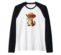 Diversión del salvaje oeste con este divertido vaquero de nutria Camiseta Manga Raglan