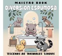 Diversión Espumosa: Escenas de Animales Lindos - Libro de Colorear para Todas las Edades (Cozy Critters in the Bath - A Kawaii Animal Coloring Series for Adults and Teens)