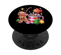 Diversión Festiva de Cacao de caña de Caramelo de Pesca de Pan de Jengibre PopSockets PopGrip Adhesivo