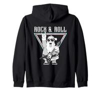 Diversión navideña con la Guitarra de Papá Noel Rock & Roll Sudadera con Capucha