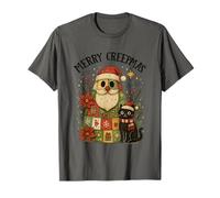Diversión navideña de Papá Noel Black Cat de Merry Creepmas Camiseta