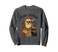 Diversión navideña de Papá Noel Black Cat de Merry Creepmas Sudadera