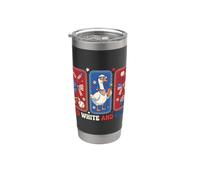 Diversión patriótica roja blanca y ganso para celebraciones Vaso térmico de acero inoxidable de doble pared