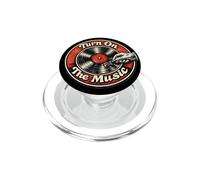 Diversión Retro Vintage para coleccionistas de Discos de Vinilo Turn on The Music PopSockets PopGrip para MagSafe