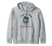 Diversión: Vivir el sueño, Pesadilla a Pesadilla, moño, Calavera desordenada Sudadera con Capucha