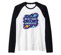 DIVERSO DÍA del Padre Mejor PAPÁ del Universo Camiseta Manga Raglan