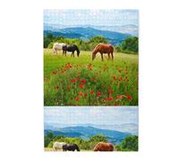 Diversos Tipos de Caballos, Rompecabezas de 1000 Piezas, Rompecabezas de Madera para Toda la Familia, decoración de Pared para Adultos y Adolescentes.