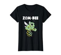 Divertida Abeja Zombi para Halloween, aterradora Amante de los Zom amiseta gráfica económica, Mujer, Negro, XL