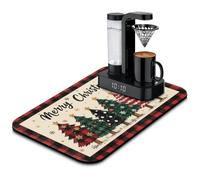 Divertida alfombrilla de café de 19 x 12 pulgadas, alfombrilla de barra de café para encimeras, absorbente, oculta las manchas, antideslizante, accesorios para barra de café, se ajustan debajo de la