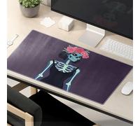 Divertida alfombrilla de ratón con diseño de calavera de azúcar muerto, para niña, alfombrilla de ratón kawaii para escritorio